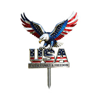 Metal Lawn Stake Sign Resistant Independence Day Garden Stake Easy to Install Outdoor Decoration