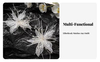 Floral Hair Fastener Elegant Lace Hair Tie Lace Scrunchie Sweet Design Ruffle Scrunchie French Design for Women, Weddings