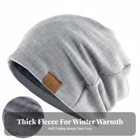 Double Layer Sleep Cap Soft & Comfortable Chemo Headwear Breathable for Post-Surgery Patients, People with Hair Loss, Sleeping, Winter, Home
