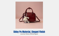 2025 Korean Style Women's Bowling Bag, Small Square PU Handbag, Shoulder & Crossbody, Fashionable Accessory
