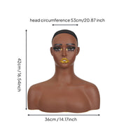 PVC Mannequin Head Smooth Surface Female Mannequin Head Ear Holes for Salons, Salon, Studio