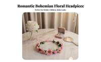 Bohemian Flower Crown Headpiece, Floral Headband, Beach, Bride, Kids, Performance Accessory