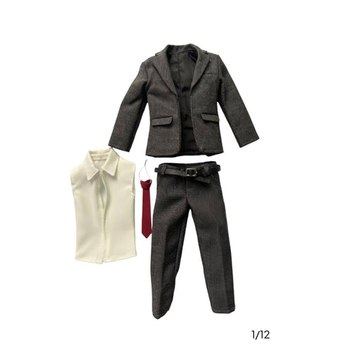 1/12 Scale Suit Set Trendy Miniature Formal Wear Detailed Tailoring Collectible Accessory for Hobbyists