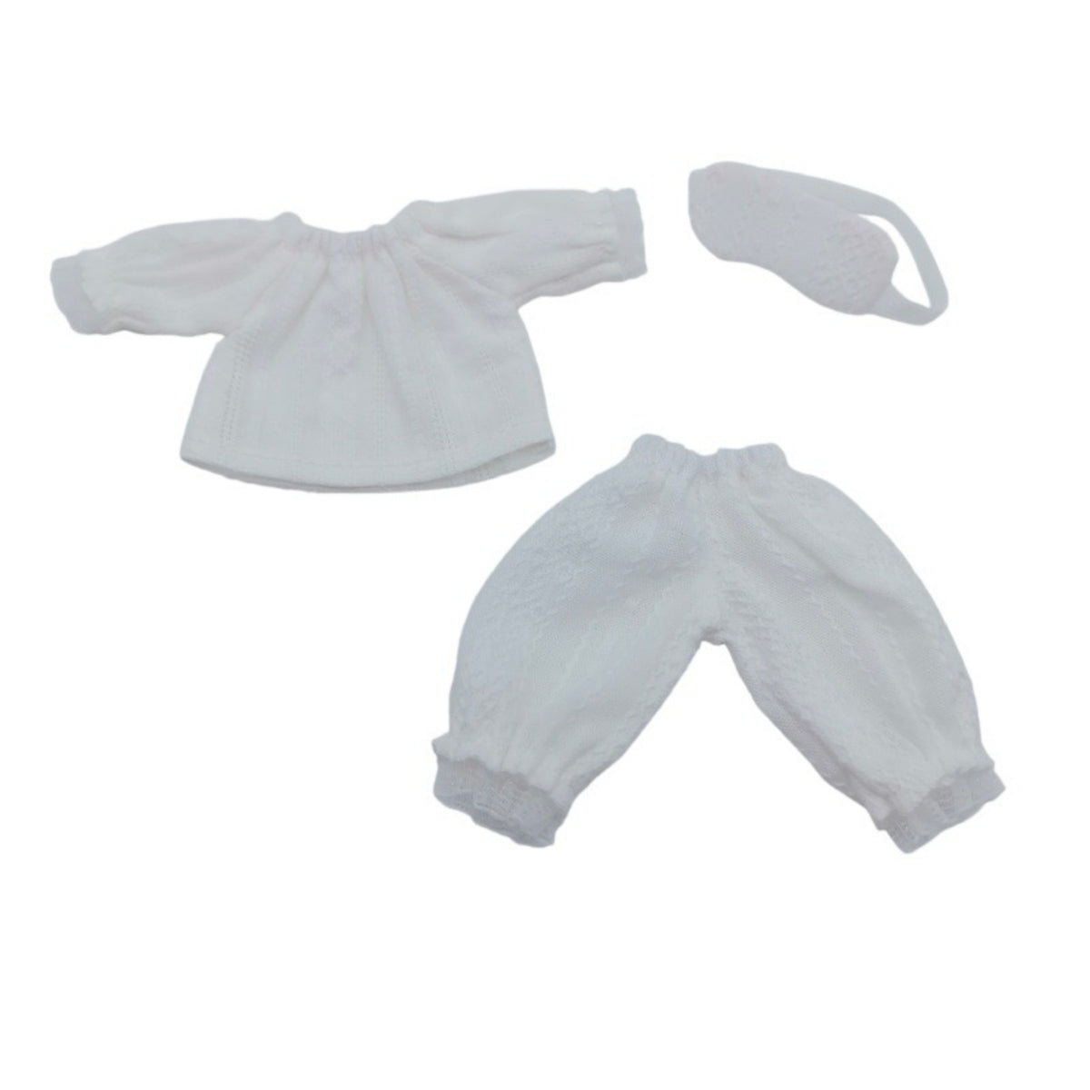 3-Piece Doll Pajama Set Long Sleeved Doll Pajama Outfit Slightly Transparent Toy Apparel