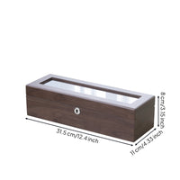 Wooden Watch Box Woodgrain Finish Storage Dark Brown