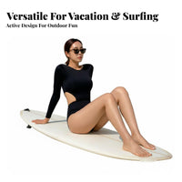Black Long Sleeve Surfing Suit Streamlined Fit Long Sleeve Single Piece Swimsuit women's Surfing Suit Abdomen Control