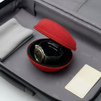 Zippered Foam Material Watch Pouch Fastener Closure Single Watch Travel Case Accessory Storage Scuff Protection Deep Concave