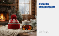 Winter Christmas Tassel Knitted Hat, Fair Isle knit cap, Windproof Pullover Cap, Unisex Festive Headwear