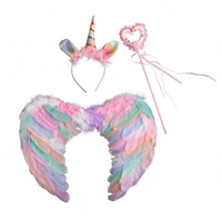 Feather Angel Goose Feathers Fairy-Tale Horse Headband Set Comfortable Heart-Adjust Fairy Rod Set