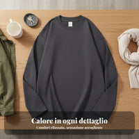 Plain Round Neck Long Sleeve T-Shirt, Heavyweight Combed, Autumn, Bulk