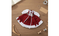 Doll Dress British OB24 Doll Outfit Double-Layer Textile Miniature Dress for Collection