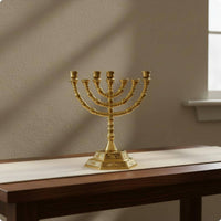Seven Branch Menorah Metal Craft Religious Decor Decorative Display