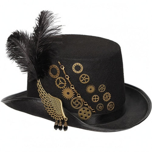 Gothic Steampunk Top Hat Wide Brim Steampunk Top Hat