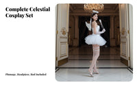 White Angel Costume Set Adjustable Lace-up Back Angel Costume Set Ethereal Look