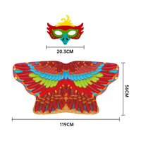 Eagle Wing Cape Role Play Wing Mask Costume Easy to Wear for School Event, Kids