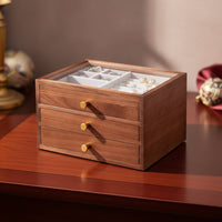 Vintage Jewelry Storage Box Large Capacity Wooden Jewelry Organizer Solid Wood