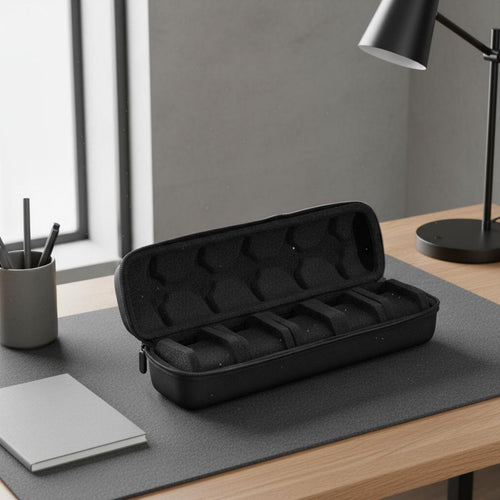5 Compartment Watch Case Debris-Resistant-Resistant 5 Compartment Watch Travel Case Timepiece Organizer Foam Interior Fastener