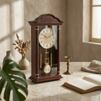 Vintage Pendulum Clock Arched Crown Home Decor Battery Powered