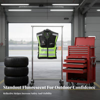 Motorcycle Reflective Vest Wear-Resistant Biker Safety Vest Safeguarding Clothing Long-Lasting Fastener Closure for Night