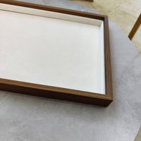 Wood-Grain Jewelry Tray Beige Household Organizer Simple