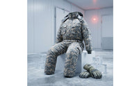Water Repellent Men's Insulated Work Jumpsuit Thickened Padded Winter Work Suit Windproof Cold Proof Single-Piece Suit Double Zipper for Workers, Warehouse