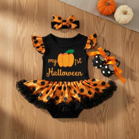 3 Pieces Flutter Sleeve Tutu Romper Skin-Friendly Material for Photoshoot