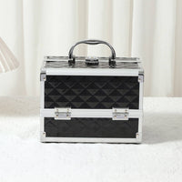 Makeup Box with Mirror Large Capacity Portable Beauty Suitcase Sturdy for Salon