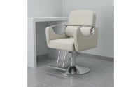 Heavy-Duty Base Hydraulic Salon Chair Ergonomic Design Swivel Barber Chair Waterproof Upholstery Comfortable Armrests for Hair Stylists, Barbers, Beauty Parlor