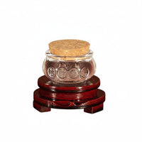 Golden Bean Display Jar Wide Mouth Design Miniature Wealth Pot Decoration Glass Treasure Basin Gift Box Included