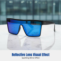 Trendy Punk Sunglasses, Large One-Piece Lens, Outdoor, Cycling, Unisex, Colorful Frame