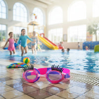 Kids Eyelash Swim Goggles Clear Vision Kids Swim Goggles Leak-Proof Seal
