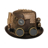 Steampunk Hat Rounded Crown Goggles Hat Riveted Design