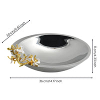 Decorative Fruit Bowl Sleek Fruit Bowl with Ornament Decorative Tray with Ornament for Coffee Table, Sideboard