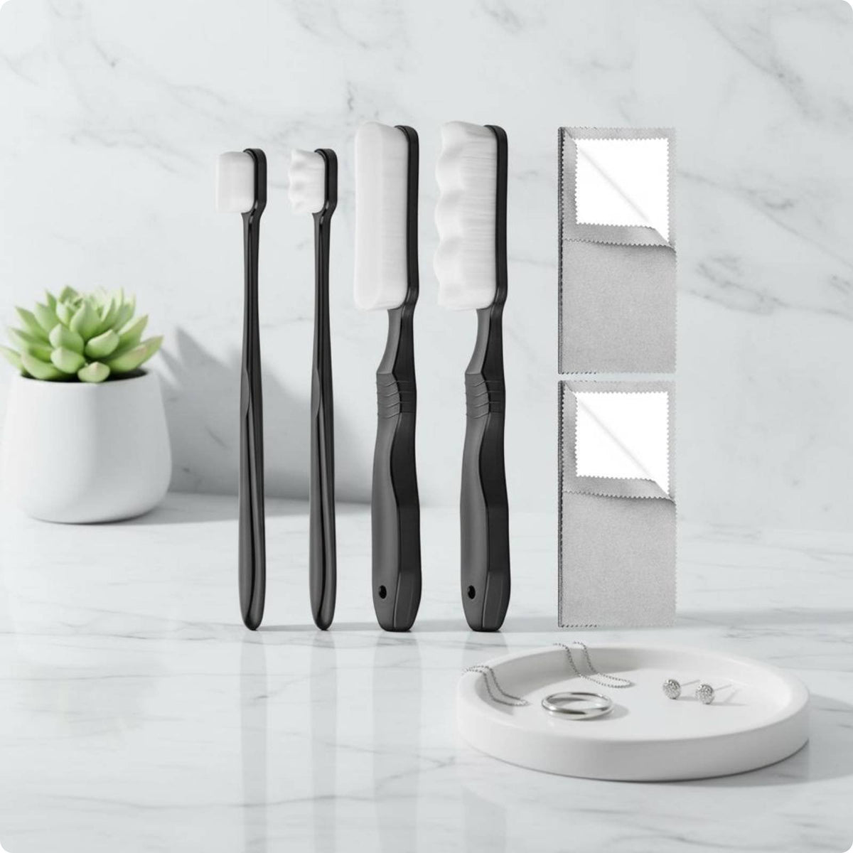 6 Pieces Silver Polishing Cloth Restores Shine Silver Polishing Cloth Kit Removes Tarnish Jewelry Cleaning Brush