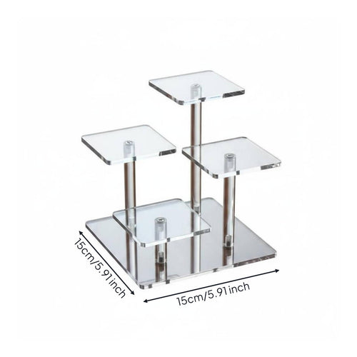 4 Tier Acrylic Stand Transparent Acrylic Display Storage Space-Saving