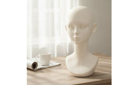 Mannequin Head Bust Smooth Face Model Unmade for Shop Window, Studio Photography