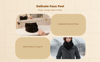 Winter Button Scarf, Plush, Thick, Warm, Outdoor