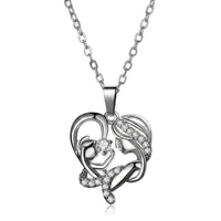Mom and Baby Hug Necklace Micro-Inlay Zircon Fashion Jewelry for New Moms
