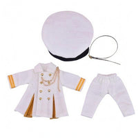 Long Coat Uniform Double Breasted 1/12 Scale Doll Clothes Chain Trim Miniature Jacket and Pants Set