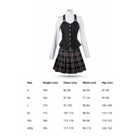 Anime Cosplay Outfit with Vest Plaid Cosplay Costume Pleated School Uniform Layered for Cosplayers, Photoshoots