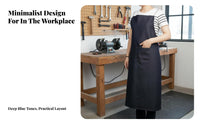 Wear-Resistant Denim Bib Apron Long-Lasting Denim Work Apron Large Pockets for Craftsmen, Woodworkers, Factory, Workshop, Woodworking