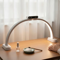 Half Moon Lamp Foldable Half Moon Light Beauty Lamp with Wireless Controller Control LED Manicure Table Light Curved