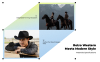 Wool cowboy hat, wide brim, unisex