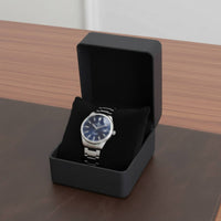 PU Leather Watch Box Rounded Corner Design Wristwatch Storage Case PU Leather Watch Holder Matte Finish for Men, Gifting, Travel