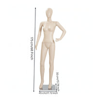 Flat-Shoulder Female Display Mannequin Slim Female Mannequin Standing Commercial-Grade for Boutiques, Visual Merchandisers, Fashion Designers, Shop Window, Clothing Store