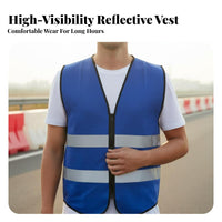 Reflective Safety Vest Breathable Material Construction Worker Vest Lightweight Long-Lasting for Street Workers