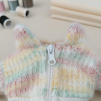 Colorful Knit Doll Top Zip-up Design 20cm Doll Sweater for BJD Hobbyists