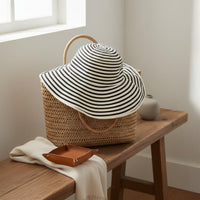 Women's Striped Fisherman Hat UPF 50 Protection Striped Wide Brim Sun Hat