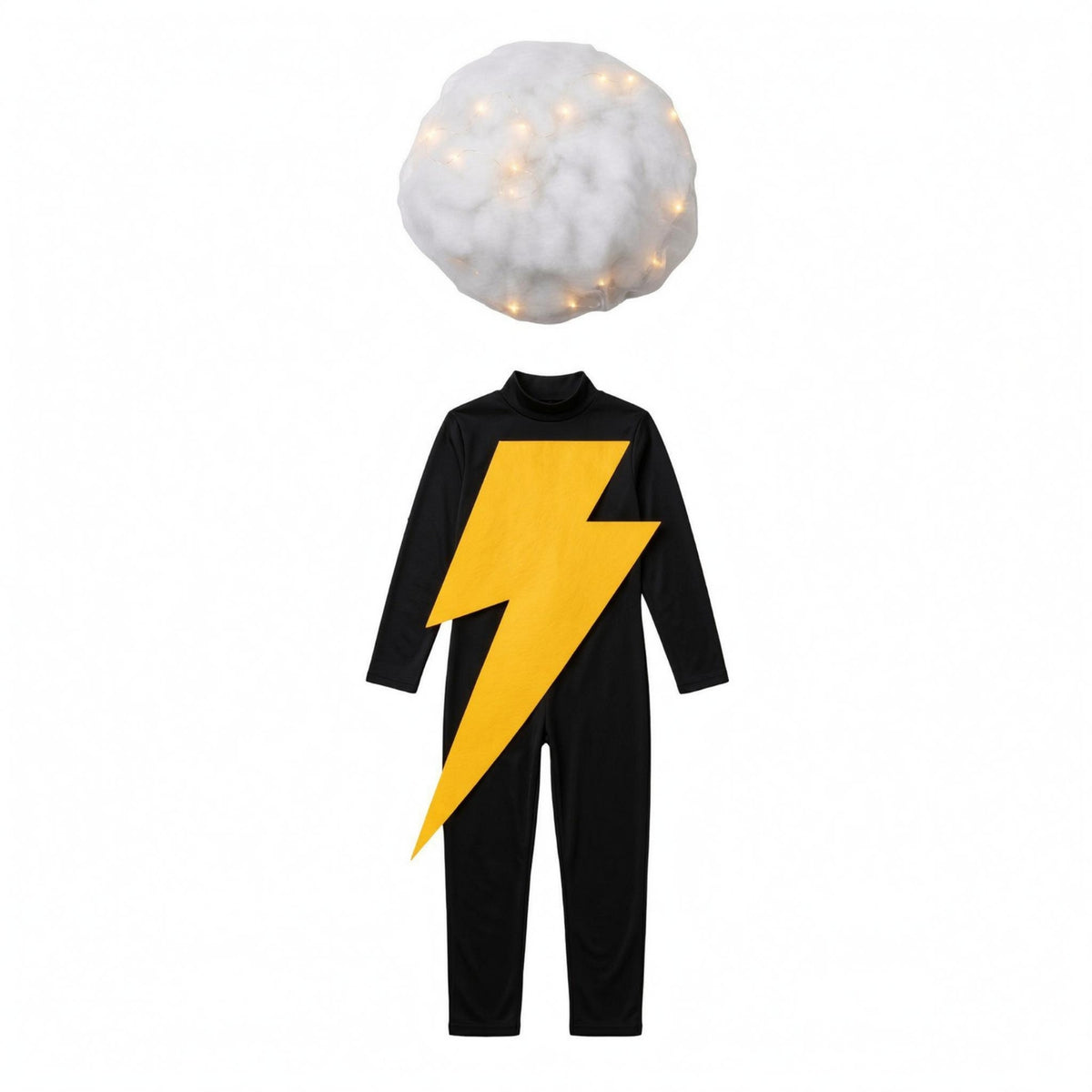 Electric-Bolt Costume Fuzzy Cloud Cap Costume Long-Sleeve for Children