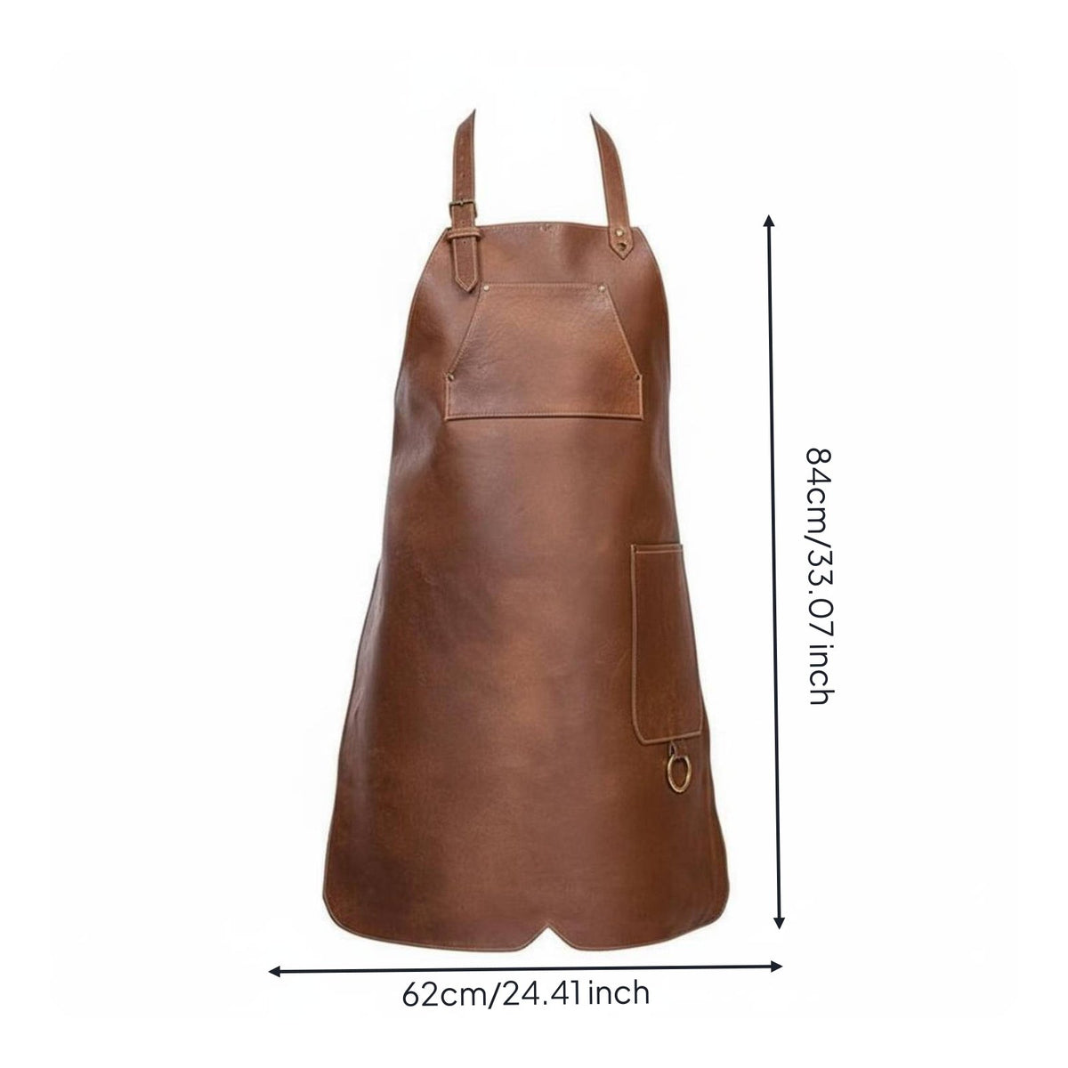 Waterproof Barber Apron With Pockets PU Leather Apron Vintage Design